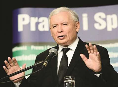 Leader of Polandu2019s main opposition Law and Justice party, PiS, Jaroslaw Kaczynski addresses supporters in this file photo. In Poland, populist parties have gone from winning a mere 0.1% of the vote in 2000 to holding a parliamentary majority under the Law and Justice (PiS) partyu2019s current government.