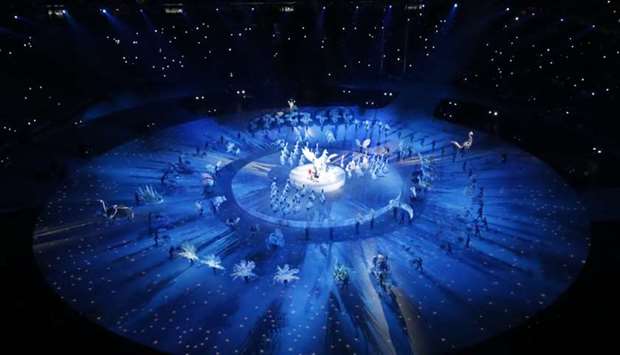 A general view shows the opening ceremony, Pyeongchang Olympic Stadium - Pyeongchang. Reuters