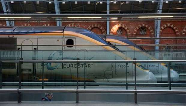 Eurostar trains stand at St Pancras International Station in London. File picture