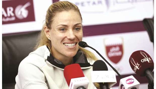 German third seed Angelique Kerber address a press conference yesterday.
