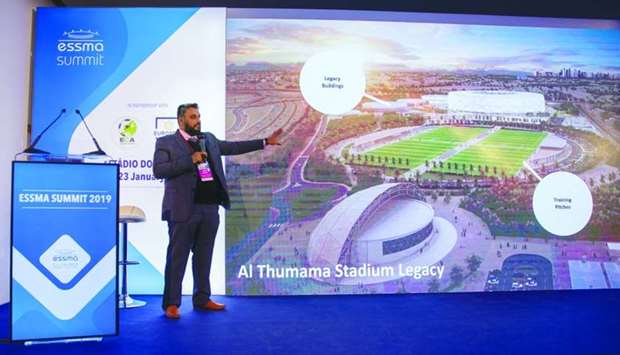 Khalifa al-Mana briefed attendees on the 2022 FIFA World Cup preparations.