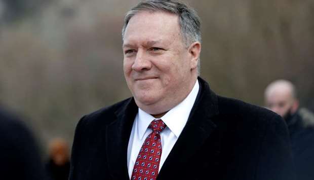 US Secretary of State Mike Pompeo visits the Gate of Freedom memorial in Bratislava, Slovakia