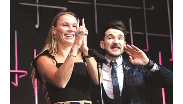 Caroline Wozniacki during a gala dinner organised by the Qatar Tennis, Squash and Badminton Federation on Monday night.