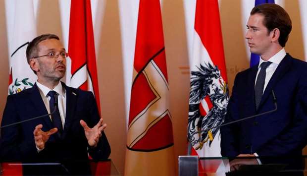 Austrian Chancellor Sebastian Kurz and Interior Minister Herbert Kickl