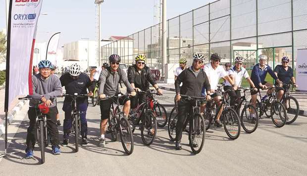Some of the cyclists at Oryx GTLu2019s event