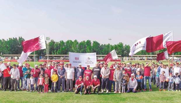 Qatar Steel employees and their families celebrate National Sport Day.