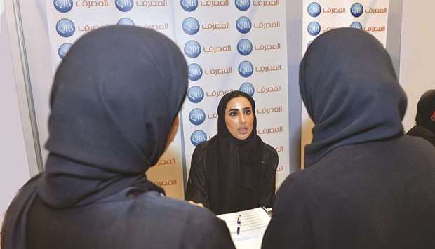 QIBu2019s booth at the career fair.