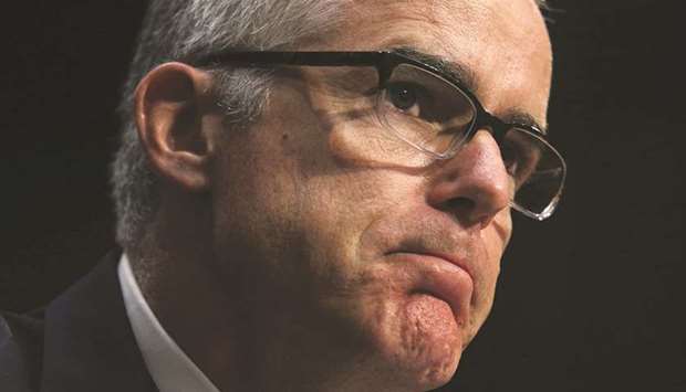 McCabe: fired in March 2018 by then-US attorney general Jeff Sessions.