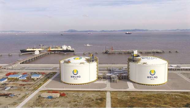 LNG tanker, Asia Integrity, is seen at ENNu2019s liquefied natural gas import terminal in Zhoushan, Zhejiang province. Spot prices for March delivery to Asia fell to $6.50 per million British thermal units this week, down 20 cents from the previous week to their lowest since September 8, 2017, trade sources said.