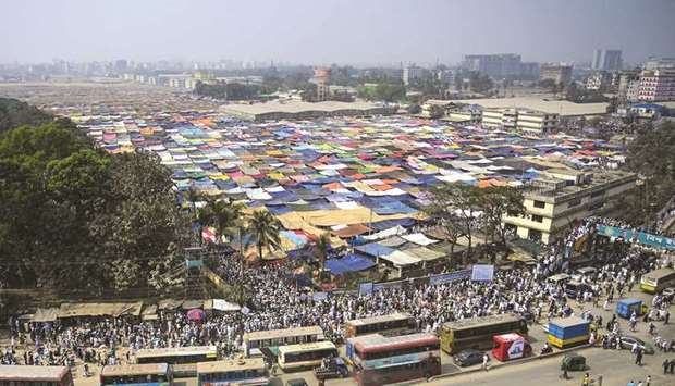 Devotees gather and set up tents at the congregation of Muslims, known as Biswa Ijtema, at Tongi, some 30km from the north of Dhaka yesterday.