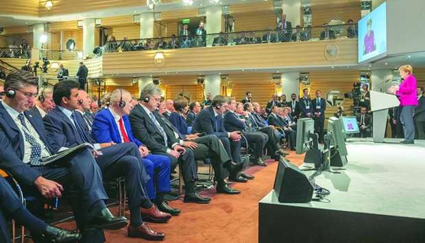 His Highness the Amir Sheikh Tamim bin Hamad al-Thani attended Saturday the second session of Munich Security Conference's second day, during which German Chancellor Dr Angela Merkel spoke. The session was attended by a number of their excellencies heads of delegations participating in the conference.