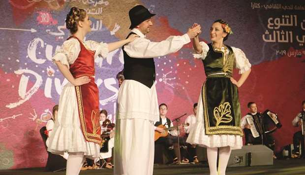 PERFORMANCE: Serbian folk dance ensemble called Dukat exhibited diverse dances from different regions of Serbia for two days in Katara. Photos supplied