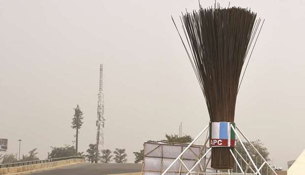 A giant broom sculpture, symbol of the ruling All Progressives Congress, was erected yesterday at the gateway to Nigeriau2019s administrative capital, Abuja.