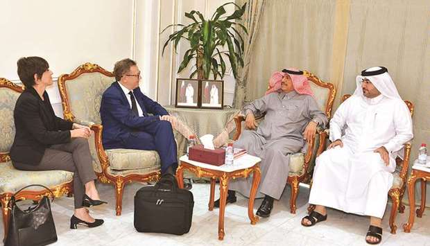 Al-Mansouri in talks with Dr Andrea Vincenzoni and Italian embassy deputy head of mission Carlotta Colli.