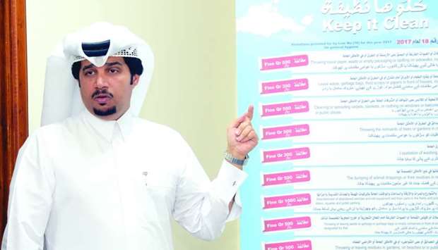 Director of the General Cleanliness Department at the Ministry of Municipality and Environment (MME), Safar Mubarak al-Shafi giving details of the plan. PICTURE: Thajudheen