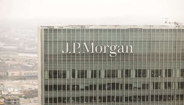 A logo is seen outside the offices of JPMorgan Chase & Co in the Canary Wharf business and shopping district in London. JPMorgan plans to shift u201cseveral hundredu201d jobs from London to the Continent and had already moved a handful employees at the end of 2018. It has informed other British staff of relocations, a source said.