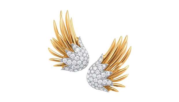Flames diamond earrings set in 18k gold and platinum by Jean Schlumberger for Tiffany & Co.