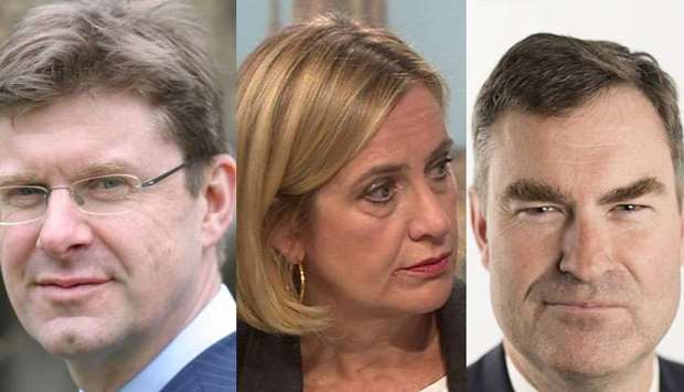 Business minister Greg Clark(L), work and pensions minister Amber Rudd (M) and justice minister David Gauke (R) wrote an article stating their opposition to leaving the European Union on March 29 with no deal.