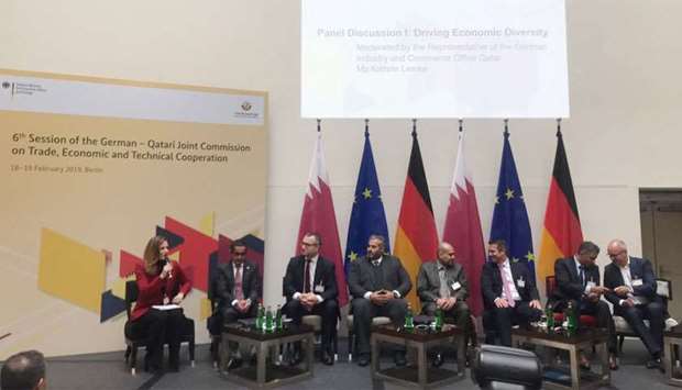 Al-Jaida during a panel discussion on the sidelines of the 6th session of the 'Joint Qatari-German Commission on Economic, Commercial and Technical Cooperation' in Berlin.
