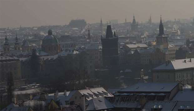 Smog in the Czech capital Prague