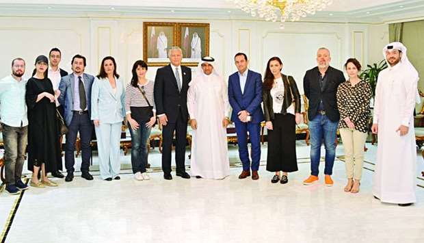 Qatar Chamber board member Dr Khaled Klefeekh al-Hajri with a delegation of journalists from the Balkan states in Doha.