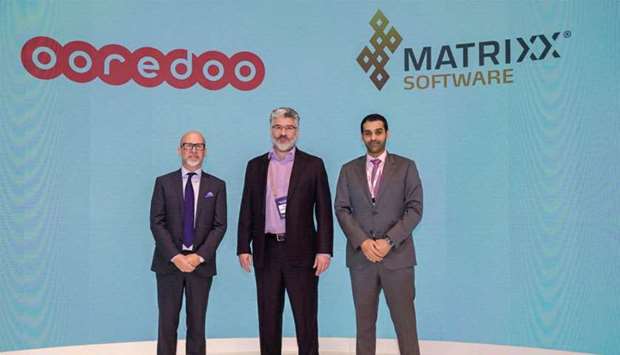 Ooredoo and MATRIXX Software executives during the partnership announcement at the Mobile World Congress in Barcelona 