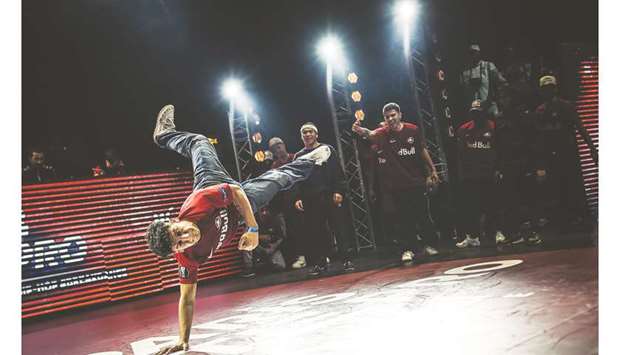 Dancers compete during the u201cParis Battle Prou201d breakdance contest at La Seine Musicale in Paris on February 23, 2019.