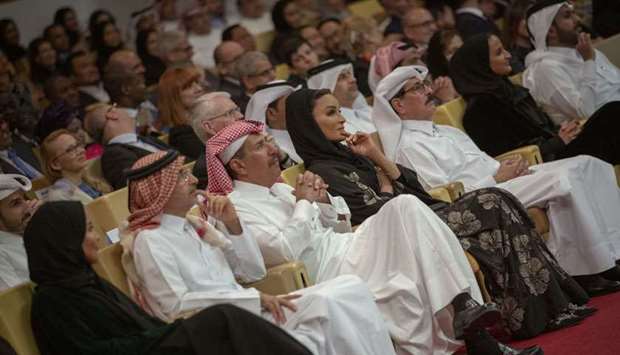 Her Highness Sheikha Moza bint Nasser, Chairperson of Qatar Foundation, attended the Qatar Philharmonic Orchestra's 10-year anniversary concert at the Qatar National Convention Centre on Tuesday. The orchestra was led by world renowned Conductor of Honour Dmitrij Kitajenko. Qatar Philharmonic Orchestra (QPO), a member of Qatar Foundation, was established by Her Highness Sheikha Moza to develop a greater appreciation of music in the region and provide a unique platform to new and established talent of the Arab world. PICTURE: HHOPL