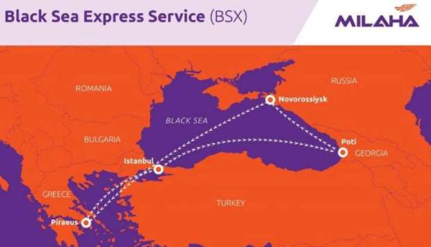 The new feeder service marks Milahau2019s first European service linking the Mediterranean and Black Sea.