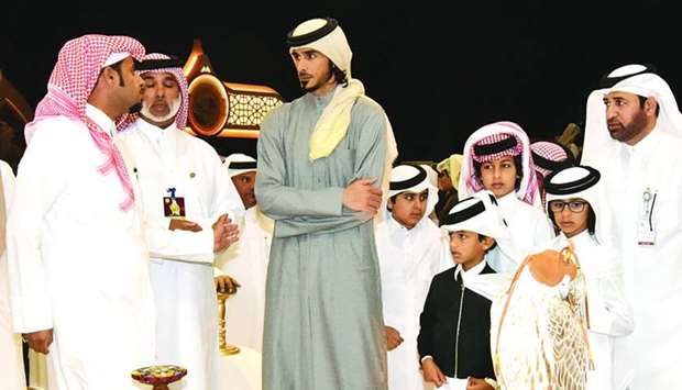 His Highness Sheikh Jassim bin Hamad al-Thani, Personal Representative of the Amir, on Friday witnessed the crowning of winners of Al Mazain championship, at the end of Qatar International Falcon and Hunting Festival (Marmi Festival), in Katara - Culture Village Foundation. A number of Sheikhs, Ministers and heads of diplomatic missions attended the ceremony. The competition witnessed 71 birds competing in the 'free monster' category, where Sheikh Saud bin Abdulaziz al-Thani won the first place and a prize of QR700,000. Lusail team came second and won QR500,000 prize by Saad Issa Saad al-Kaabi in the third place with a prize of QR300,000. In the 'free category (hatchery)', 16 contestants competed for the first positions, where Hamad Nasser al-Mohannadi won the first place and a prize of QR200,000, Sheikh Ahmed bin Abdulaziz al-Thani came second (QR150,000) and Toyota team in the third place (QR100,000).