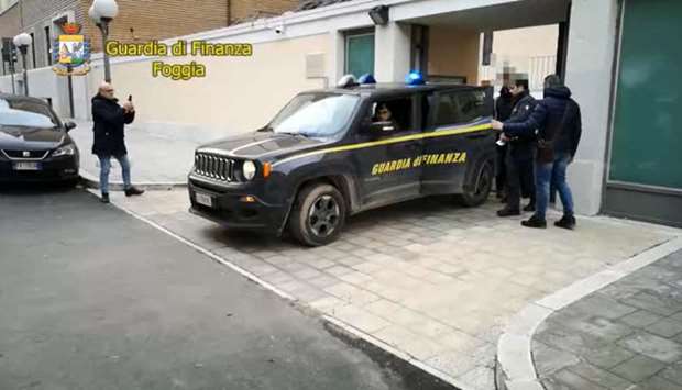 Law enforcement agency Guardia di Finanza's police at Foggia.