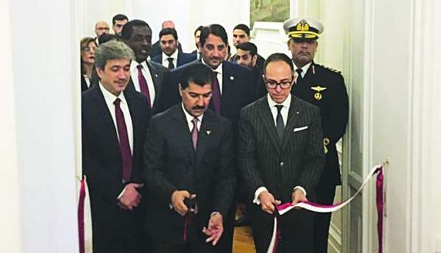 HE the Secretary-General of the Ministry of Foreign Affairs Dr Ahmed bin Hassan al-Hammadi opens Qatar's consulate in Milan along with the Italian Ministry of Foreign Affairs second bureau director Paolo Sordini.