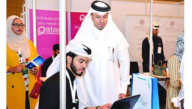 A participant being guided at Education City Career Fair.rnrn