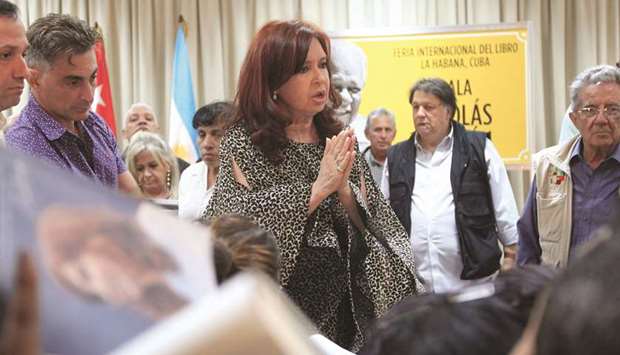 Argentine Vice President and president of the Senate Cristina Fernandez de Kirchner speaks during the Havanau2019s International Book Fair, in Havana, Cuba.