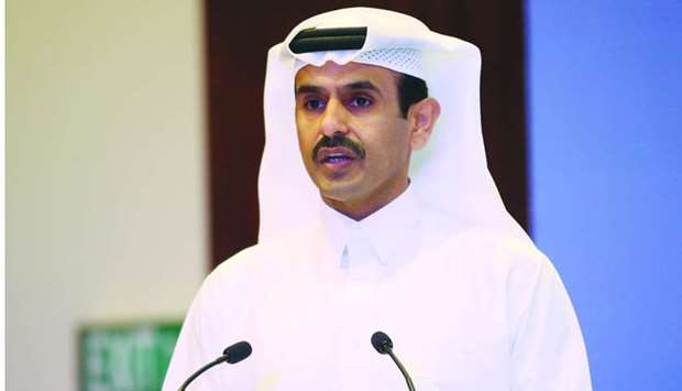 HE the Minister of State for Energy Affairs Saad Sherida al-Kaabi speaking at the launch of u2018GECF Global Gas Outlook 2050u2019 at the Sheraton Grand Doha. Picture: Jayaram Korambil