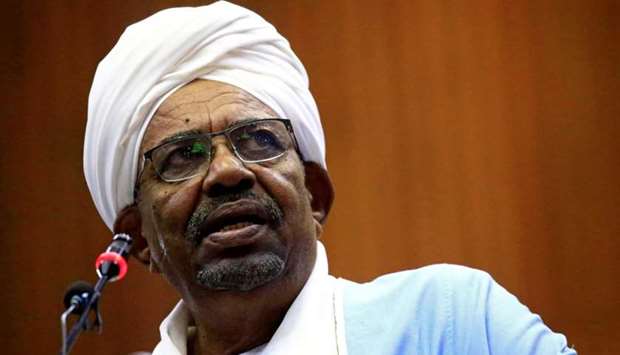 Sudanese President Omar al-Bashir delivers a speech inside Parliament in Khartoum, Sudan April 1, 2019