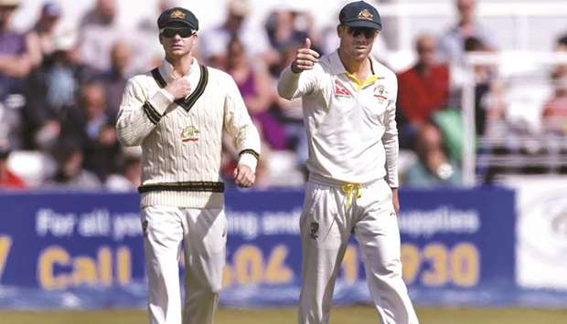 Steve Smith (left) and David Warner served 12-month bans for their parts in the tampering plot during the Cape Town Test.