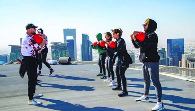 Dogpound held hour-long high-intensity interval training sessions at venues such as Education City, Sealine Beach, JW Marriott Marquisu2019 helipad and Msheireb Downtown Doha.