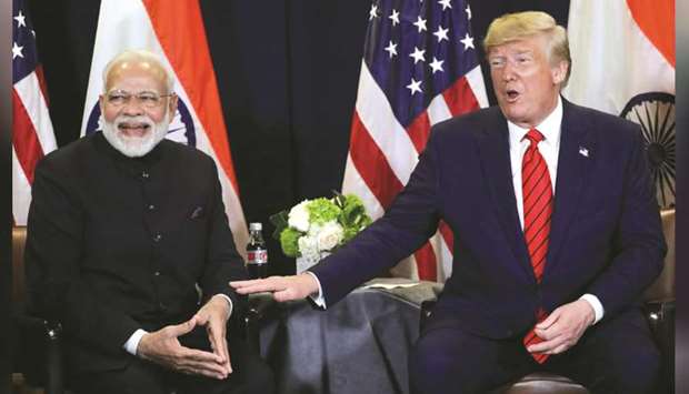 US President Donald Trump holds a bilateral meeting with Indiau2019s Prime Minister Narendra Modi on the sidelines of the annual United Nations General Assembly in New York City (file). Trump is scheduled to make his first visit as president to India on February 24-25 during which he will travel to Modiu2019s home state of Gujarat followed by talks in New Delhi.