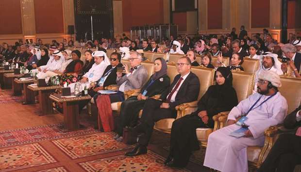 A section of the audience at International Conference on Social Media in Doha yesterday.