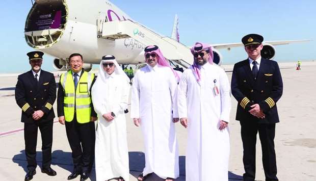 Qatar Airways Group chief executive HE Akbar al-Baker, Chinese ambassador Zhou Jian and others attending the departure of the convoy to China. PICTURES: Shaji Kayamkulam