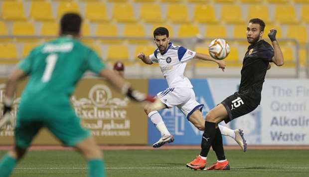 Action from the QNB Stars League match between Al Sailiya (in white) and Qatar SC (in black) yesterday. PICTURE: Othman Khalid