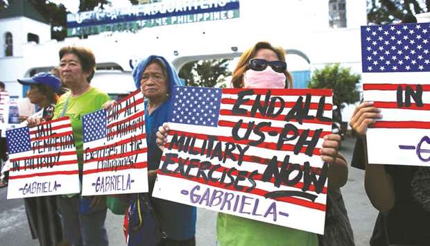 Members of the Gabriela Alliance for Women called for the termination of US-Philippines military exercises for 2020 as part of the termination of the Visiting Forces Agreement (VFA) and the immediate transfer of Private First Class Joseph Scott Pemberton to the National Bilibid Prison.