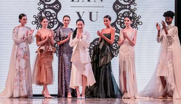 STATEMENT: Lan Yu gave a wild touch to the sophisticated look, making it difficult to slot the collection into any one particular style, even in terms of colour theme.
