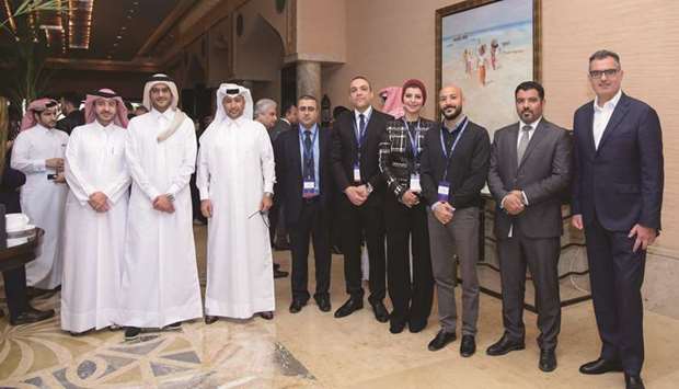 Al Khaliji Group CEO Fahad al-Khalifa joins other dignitaries during the conference.
