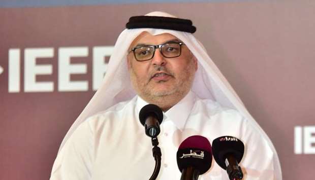 Ashghal president Saad bin Ahmed al-Muhannadi addressing the WCET on Sunday.