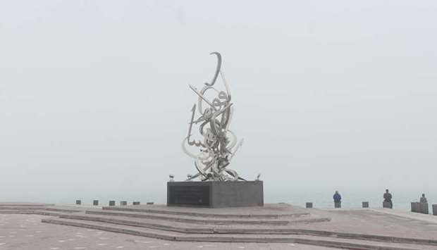 Foggy conditions in Doha Sunday. PICTURES: Shaji Kayamkulam and Ram Chand