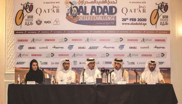 (From left) Moza al-Muhannadi, Dr Abdulaziz al-Kuwari, Dr Jamal al-Khanji, Dr Mohamed Jaham al-Kuwari, and Hassan Ali al-Maslamani during the press conference yesterday.