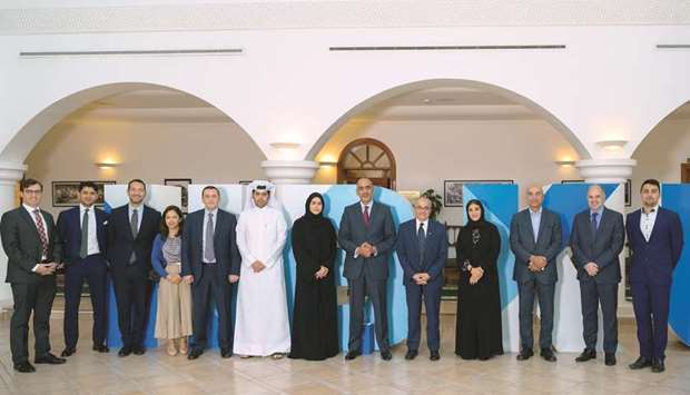 Hamad Bin Khalifa University and Brookings Doha Centre officials at the signing ceremony.