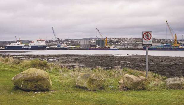 A view of Warrenpoint Port in Northern Ireland. Prime Minister Boris Johnsonu2019s spokesman, James Slack, insisted businesses in Northern Ireland will have unfettered access to the market of mainland Britain. And, he said, the government had not asked any ports to prepare for new checks on goods moving between Britain and Northern Ireland.